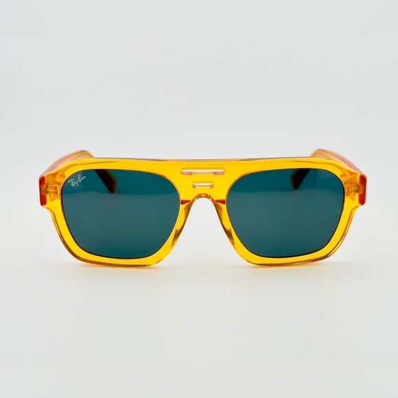 Ray-Ban Corrigan Bio based Sunglasses RB4397 Transparent Yellow Frame Gray Lens - Picture 2 of 13